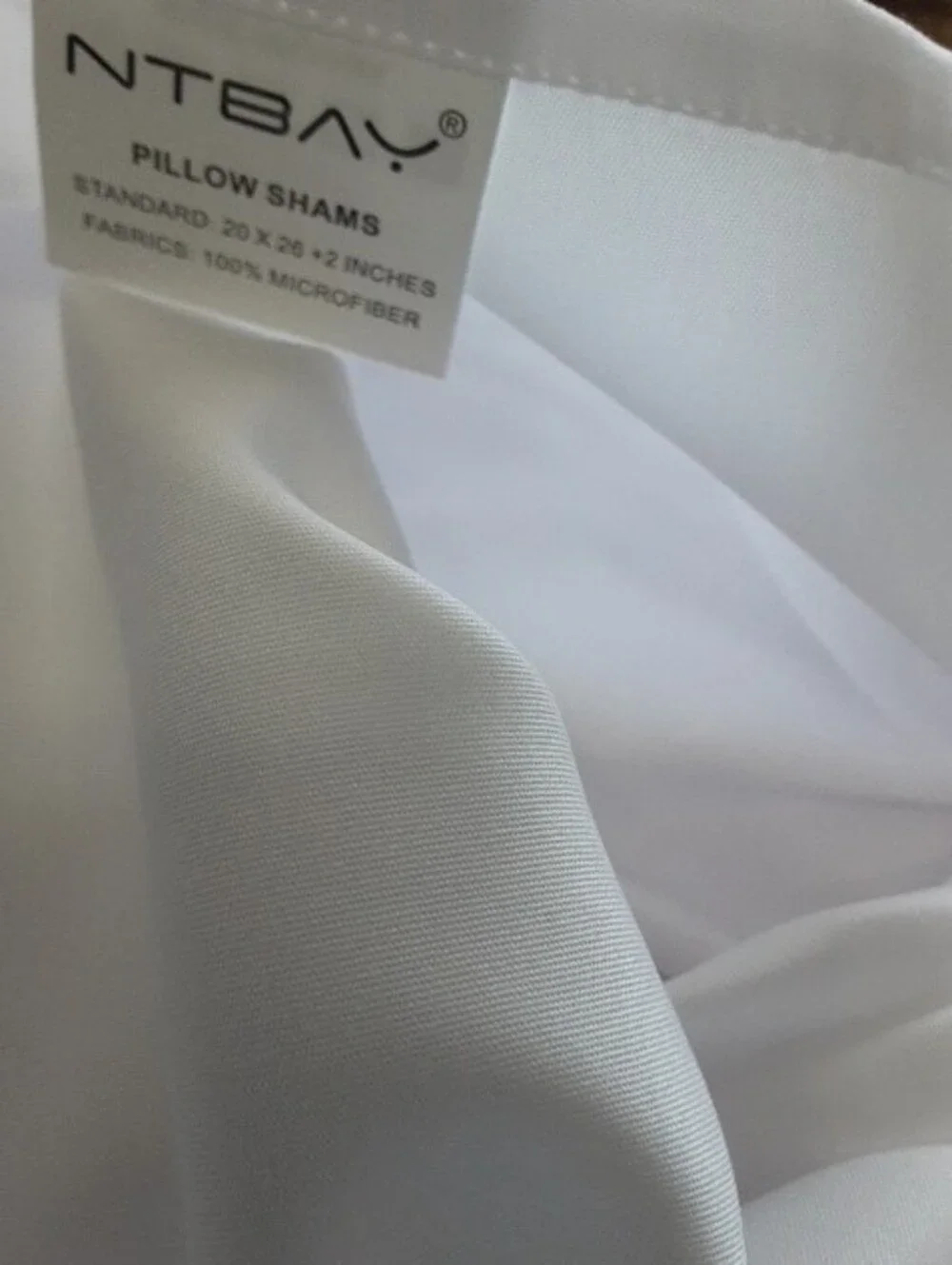 NTBAY White Microfiber Pillow Shams - Standard Set